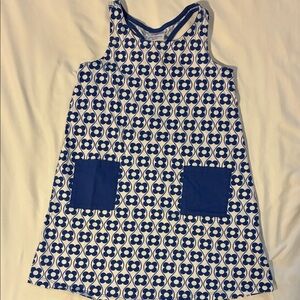 Hanna Andersson Navy and White Floral Tank Dress